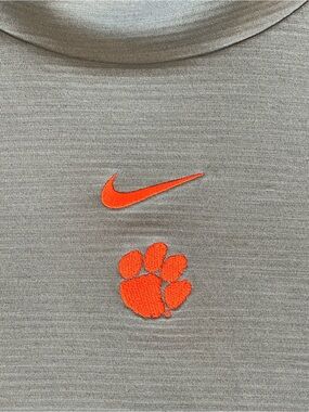 Clemson Football Nike Grey Short Sleeve Hoodie Players Only